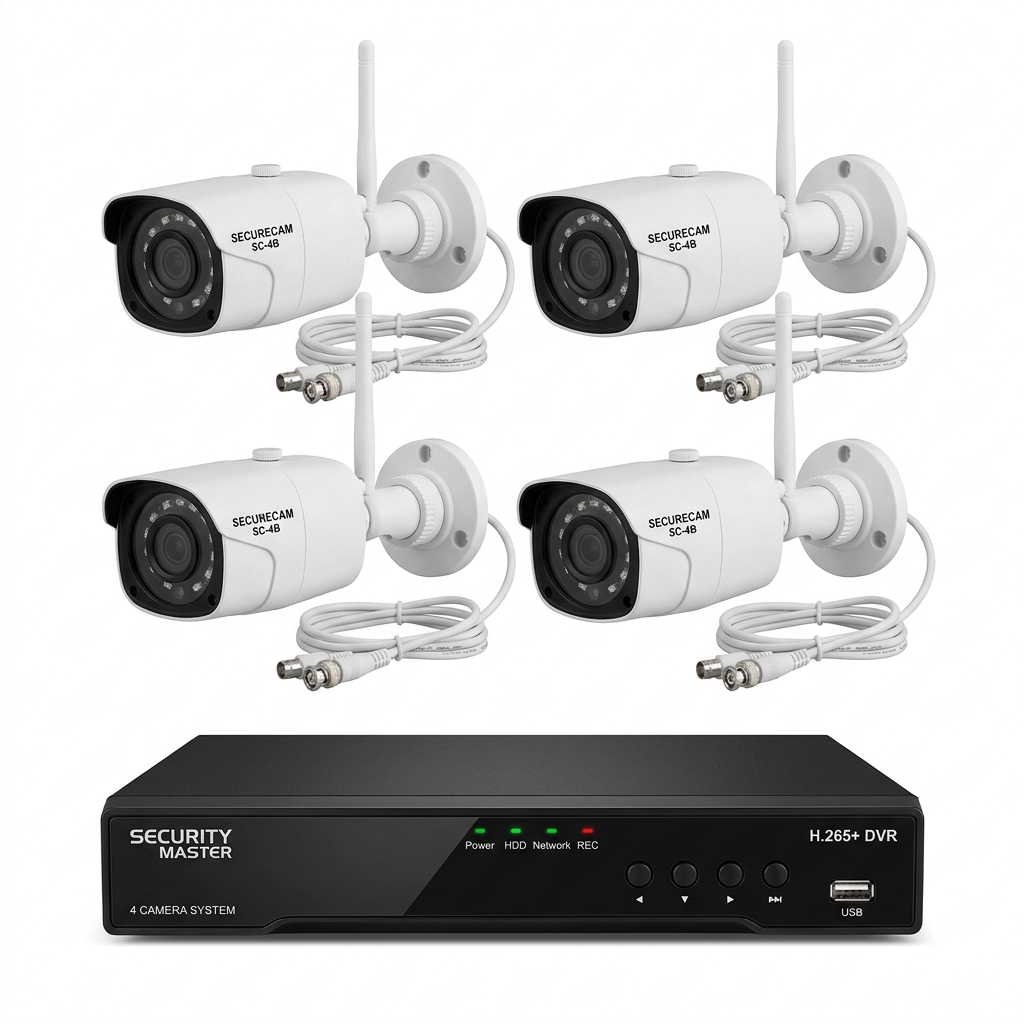 Home Security Camera System — 4 Cameras + DVR