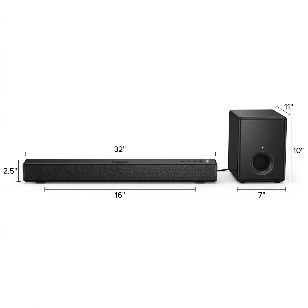 2.1 Sound Bar with Wireless Subwoofer